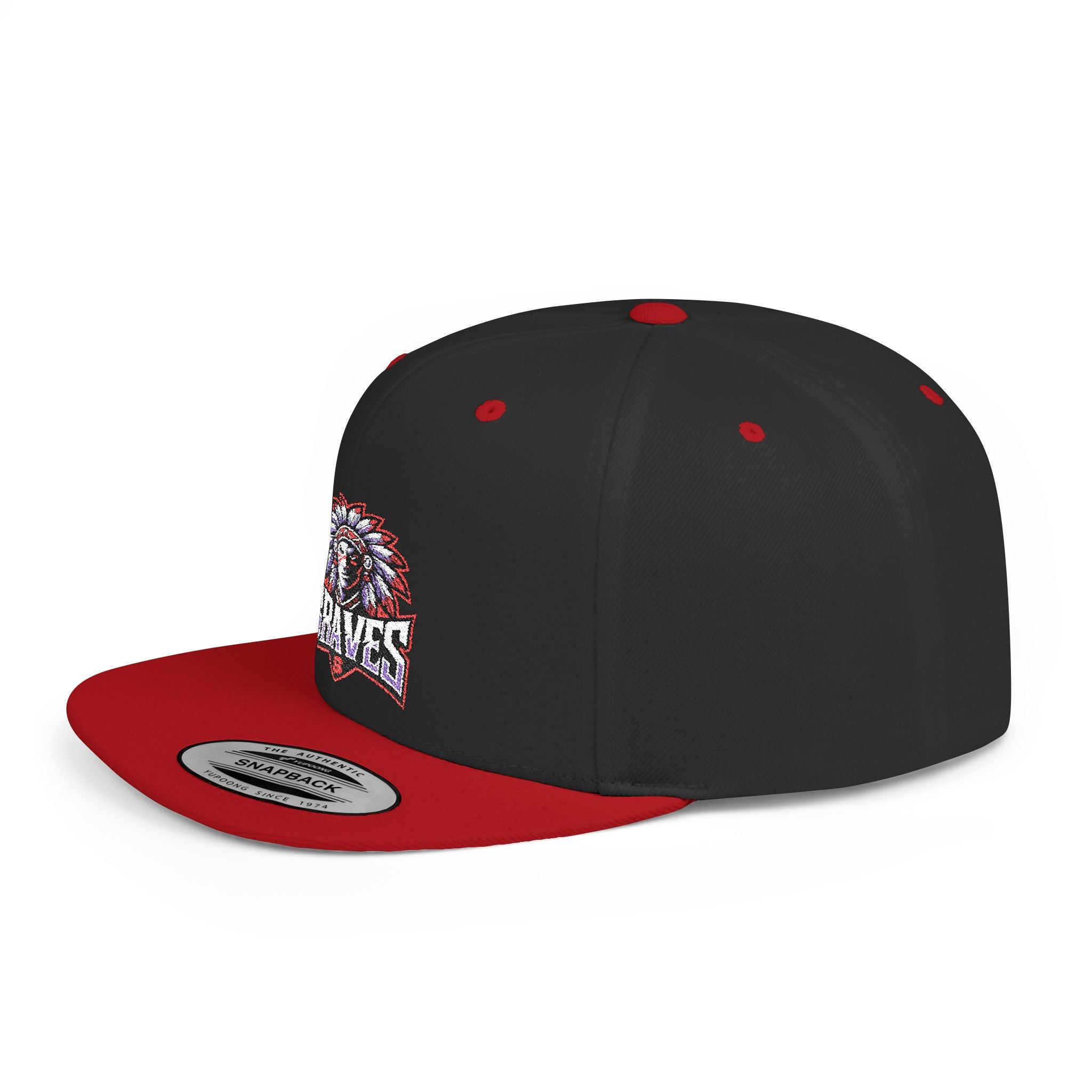 Stylish Flat Bill Snapback Hat with Braves Design | Perfect for Sports Fans, Summer Casual Wear, Gifts, and Festivals