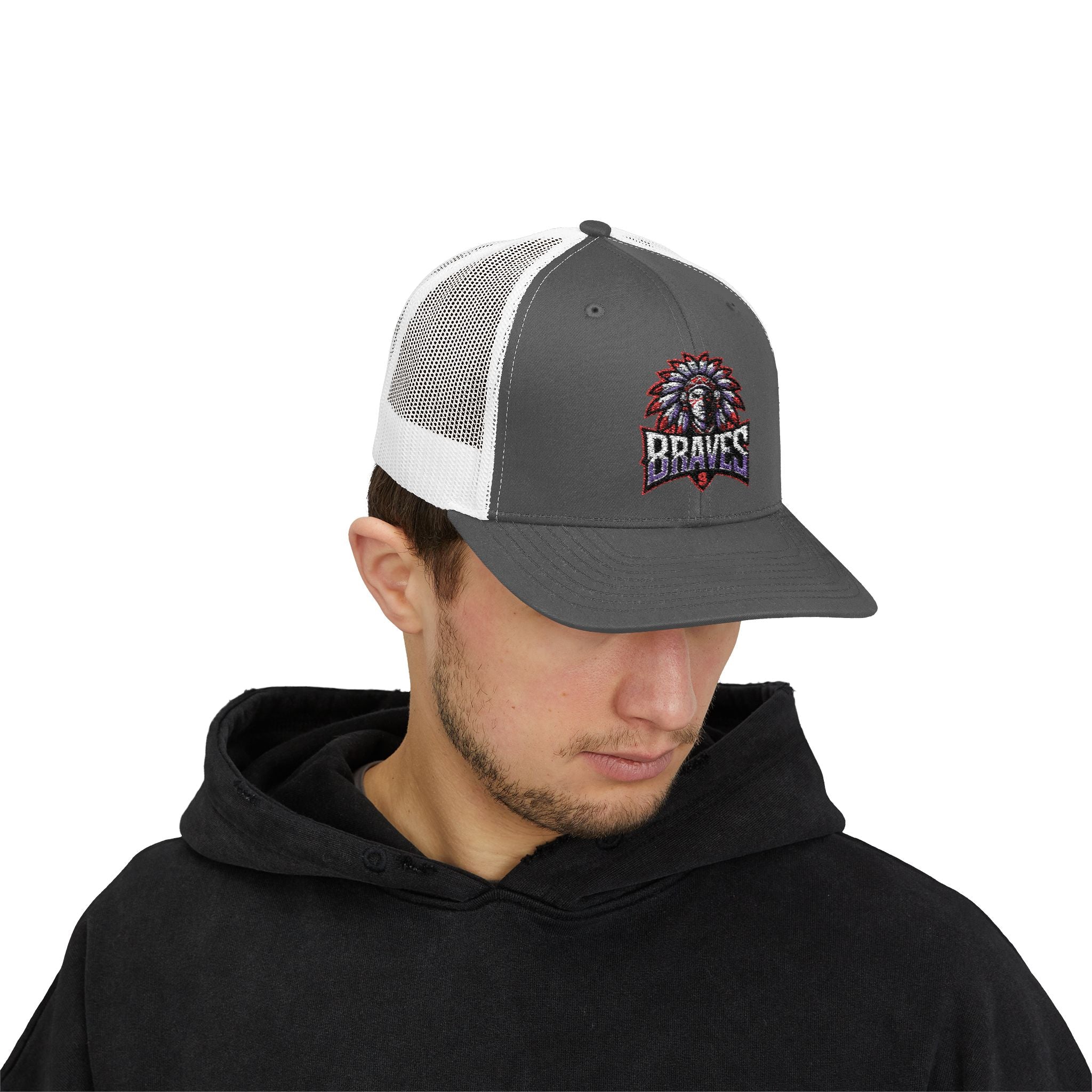 Braves Snapback Trucker Cap | Stylish Outdoor Gear, Perfect for Sports Fans, Festivals, and Casual Days