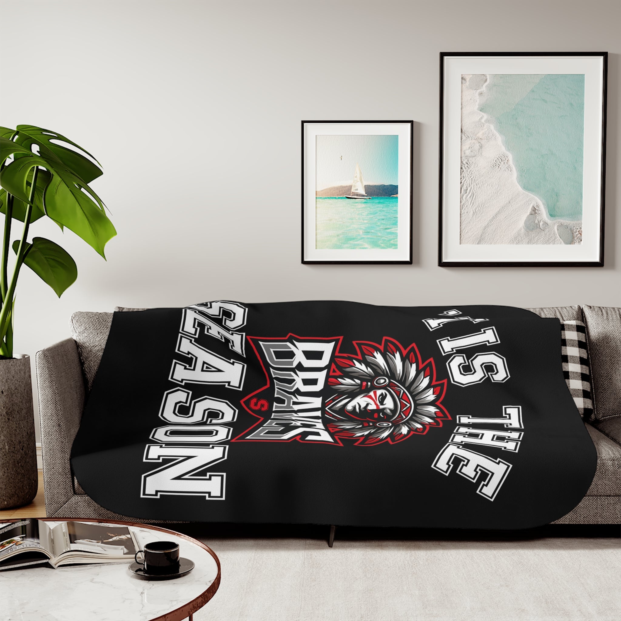 Cozy Sherpa Blanket - Perfect for Winter, Holidays, & Snuggling Up, Blanket Gift, Warm Home Decor, 'Tis the Season