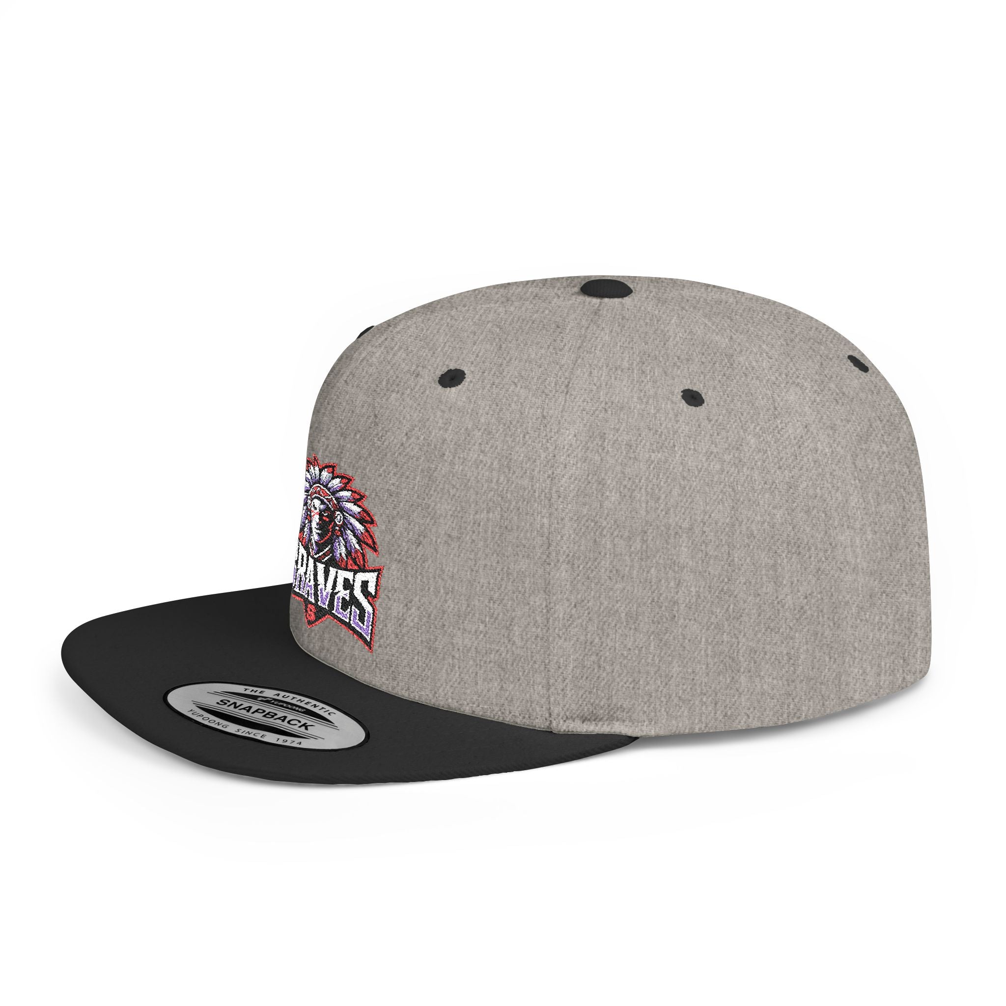 Stylish Flat Bill Snapback Hat with Braves Design | Perfect for Sports Fans, Summer Casual Wear, Gifts, and Festivals