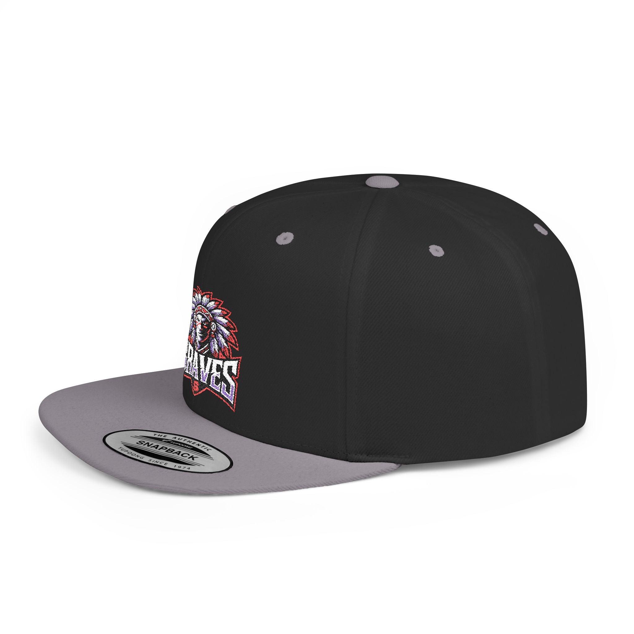 Stylish Flat Bill Snapback Hat with Braves Design | Perfect for Sports Fans, Summer Casual Wear, Gifts, and Festivals