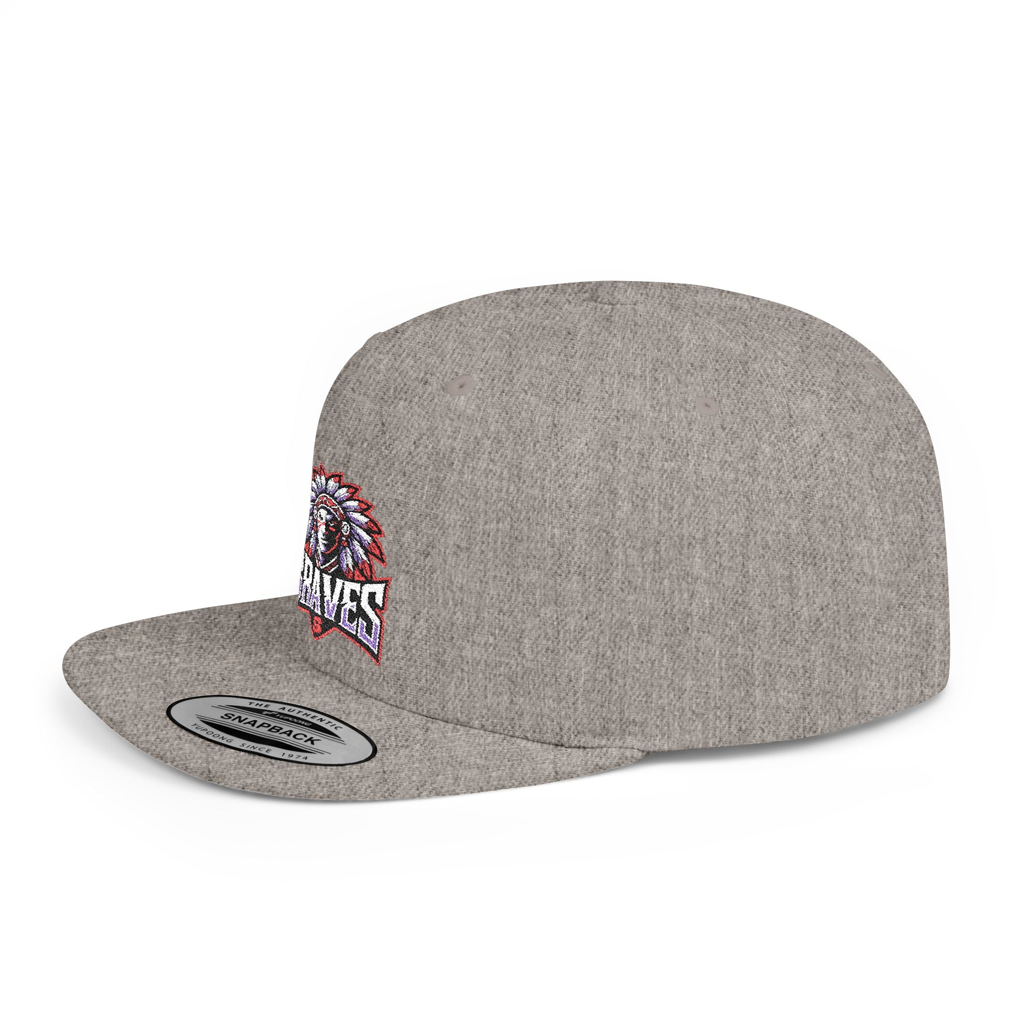 Stylish Flat Bill Snapback Hat with Braves Design | Perfect for Sports Fans, Summer Casual Wear, Gifts, and Festivals