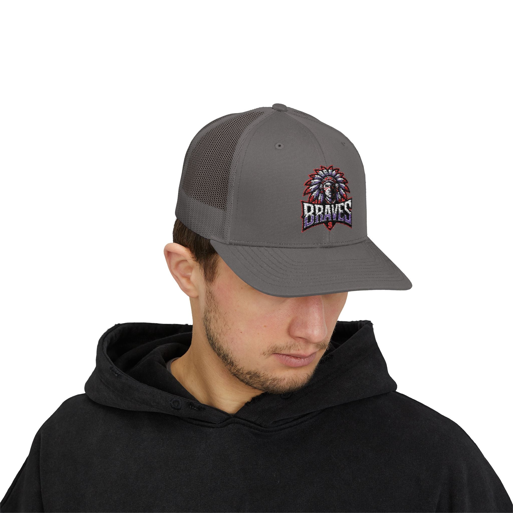 Braves Snapback Trucker Cap | Stylish Outdoor Gear, Perfect for Sports Fans, Festivals, and Casual Days