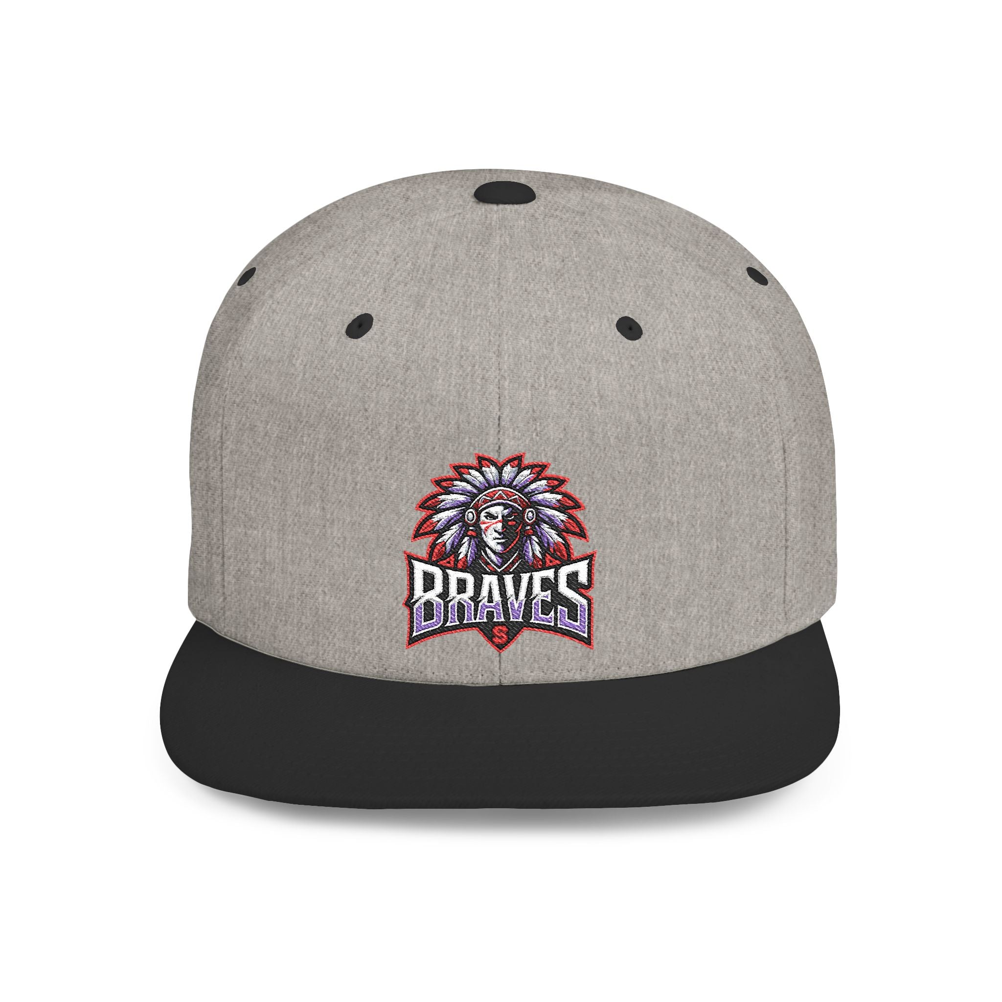 Stylish Flat Bill Snapback Hat with Braves Design | Perfect for Sports Fans, Summer Casual Wear, Gifts, and Festivals