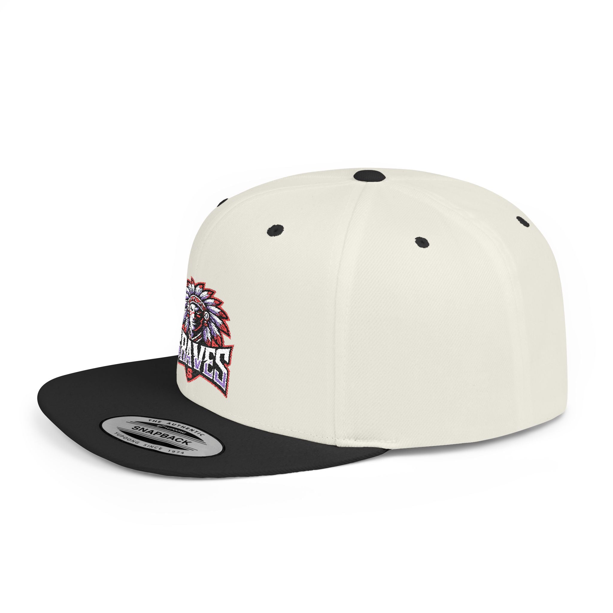 Stylish Flat Bill Snapback Hat with Braves Design | Perfect for Sports Fans, Summer Casual Wear, Gifts, and Festivals