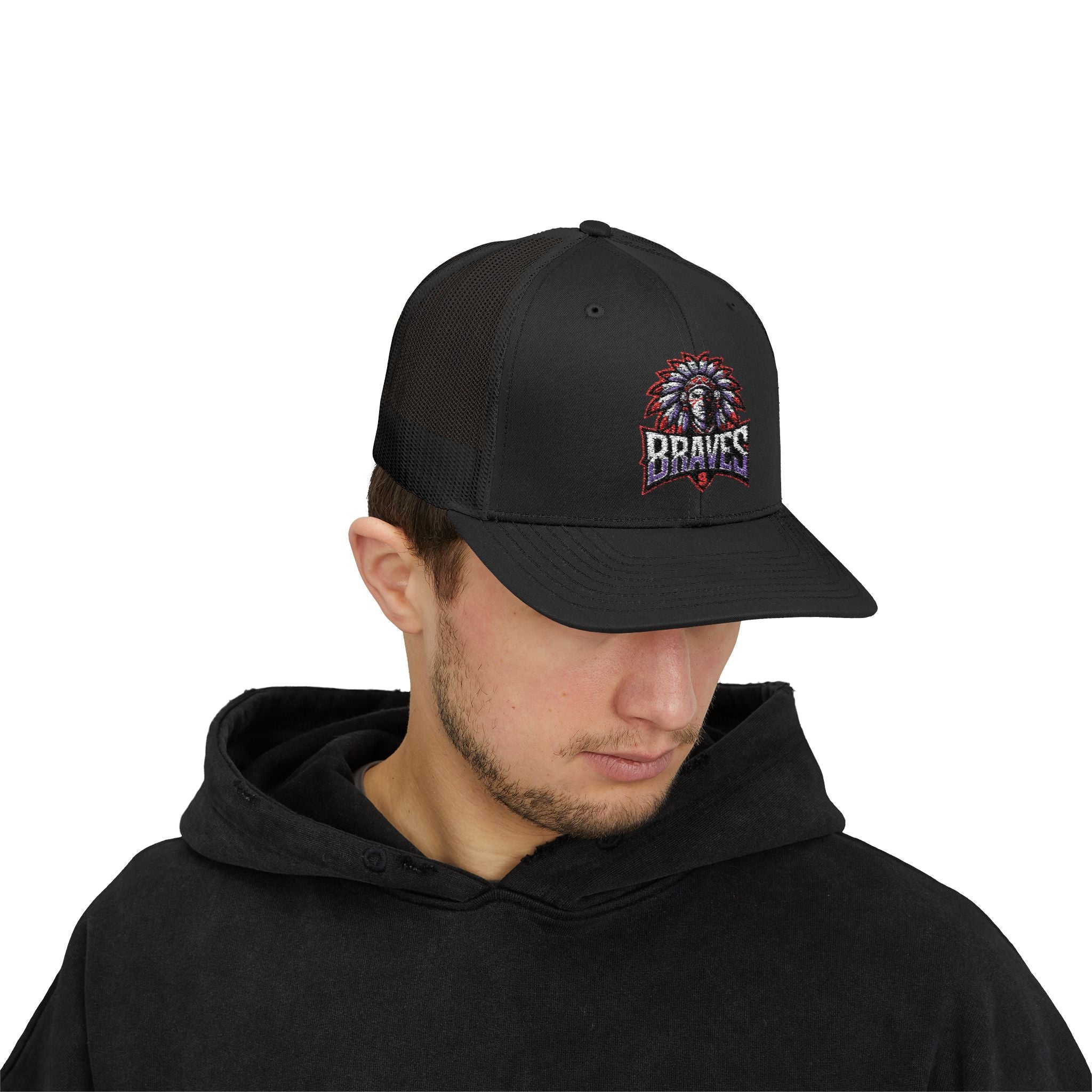 Braves Snapback Trucker Cap | Stylish Outdoor Gear, Perfect for Sports Fans, Festivals, and Casual Days