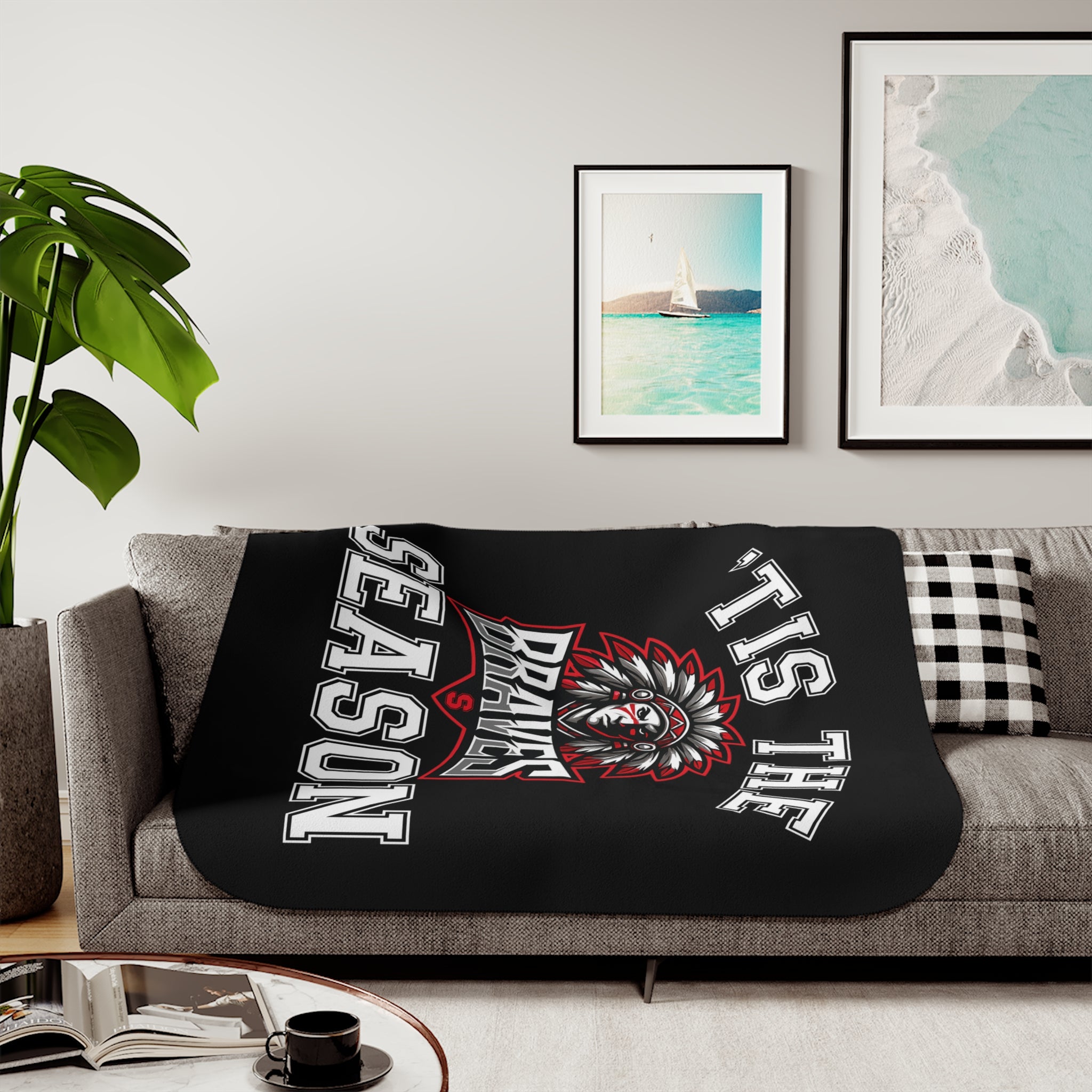 Cozy Sherpa Blanket - Perfect for Winter, Holidays, & Snuggling Up, Blanket Gift, Warm Home Decor, 'Tis the Season
