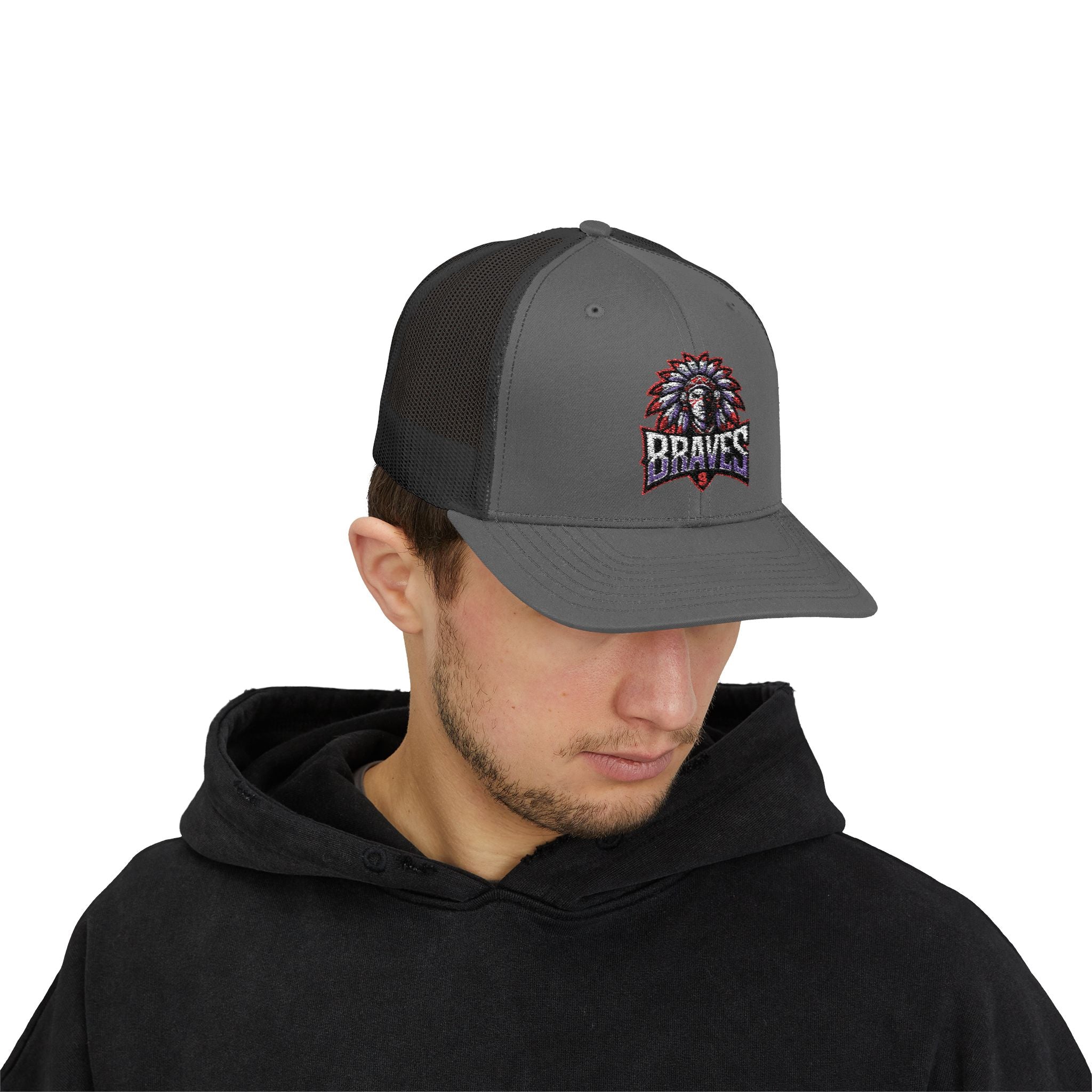 Braves Snapback Trucker Cap | Stylish Outdoor Gear, Perfect for Sports Fans, Festivals, and Casual Days