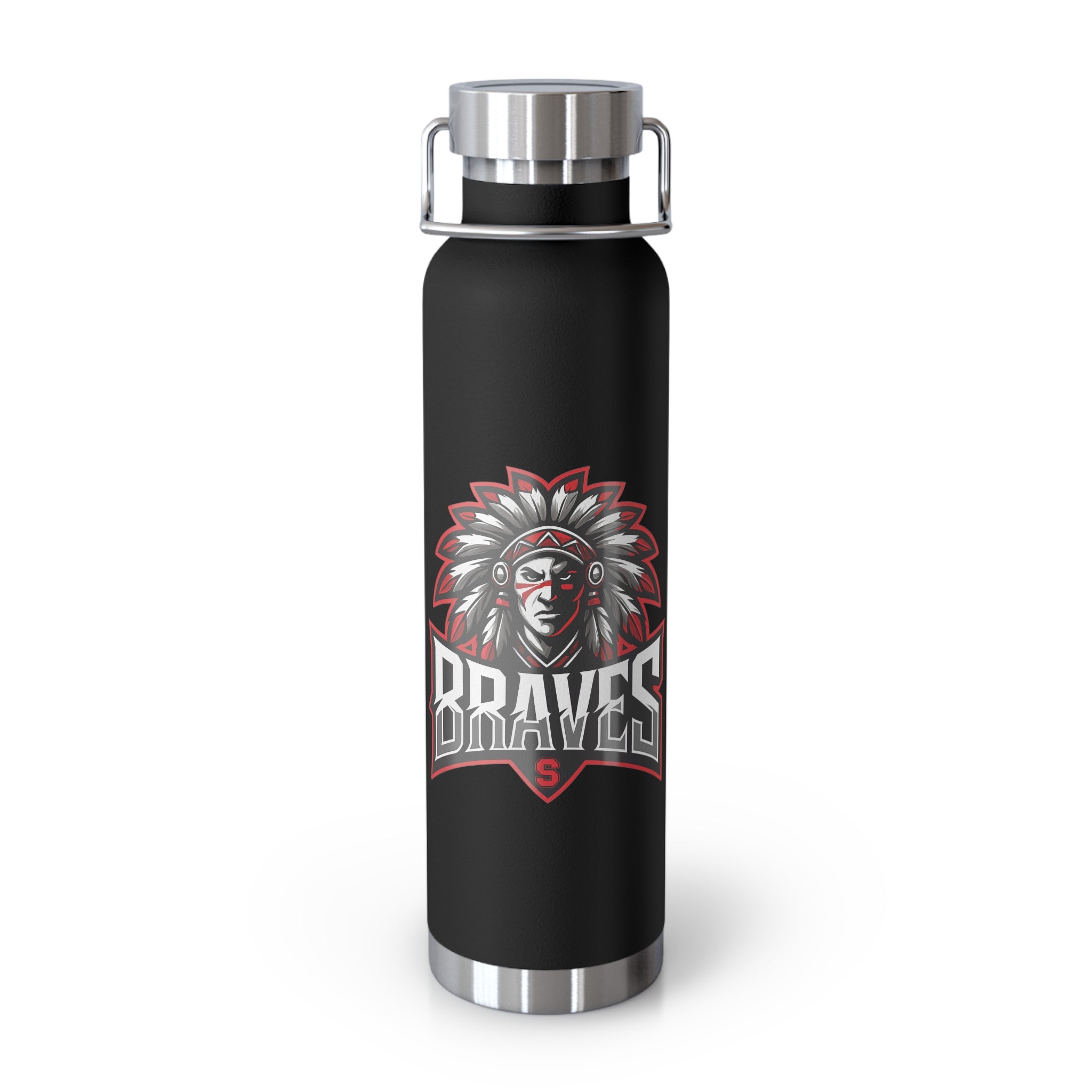 Braves Copper Insulated Water Bottle, Personalized Sports Drink Bottle, Eco-Friendly Water Container, Gifts for Athletes, Travel Mug
