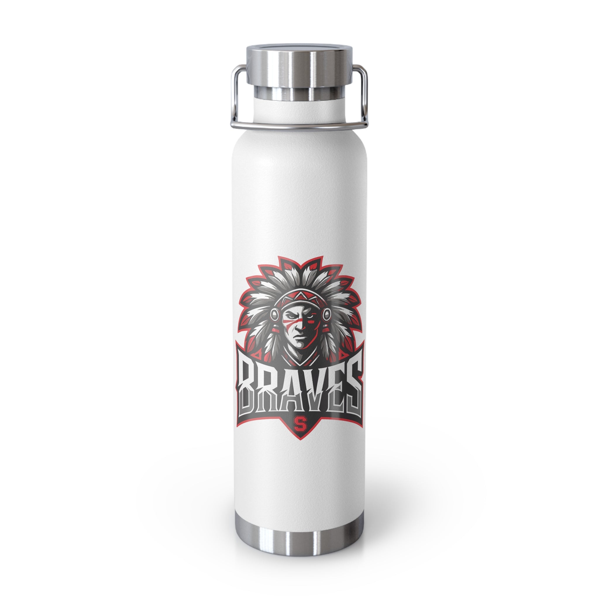 Braves Copper Insulated Water Bottle, Personalized Sports Drink Bottle, Eco-Friendly Water Container, Gifts for Athletes, Travel Mug