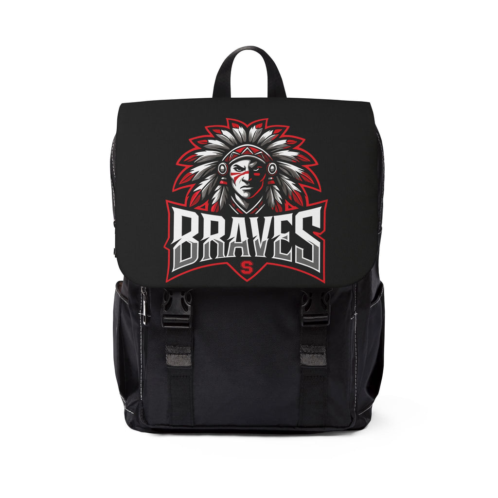 Stylish Unisex Casual Shoulder Backpack - Brave Logo Design, Perfect for School, Travel, Gift for Fans, Everyday Use