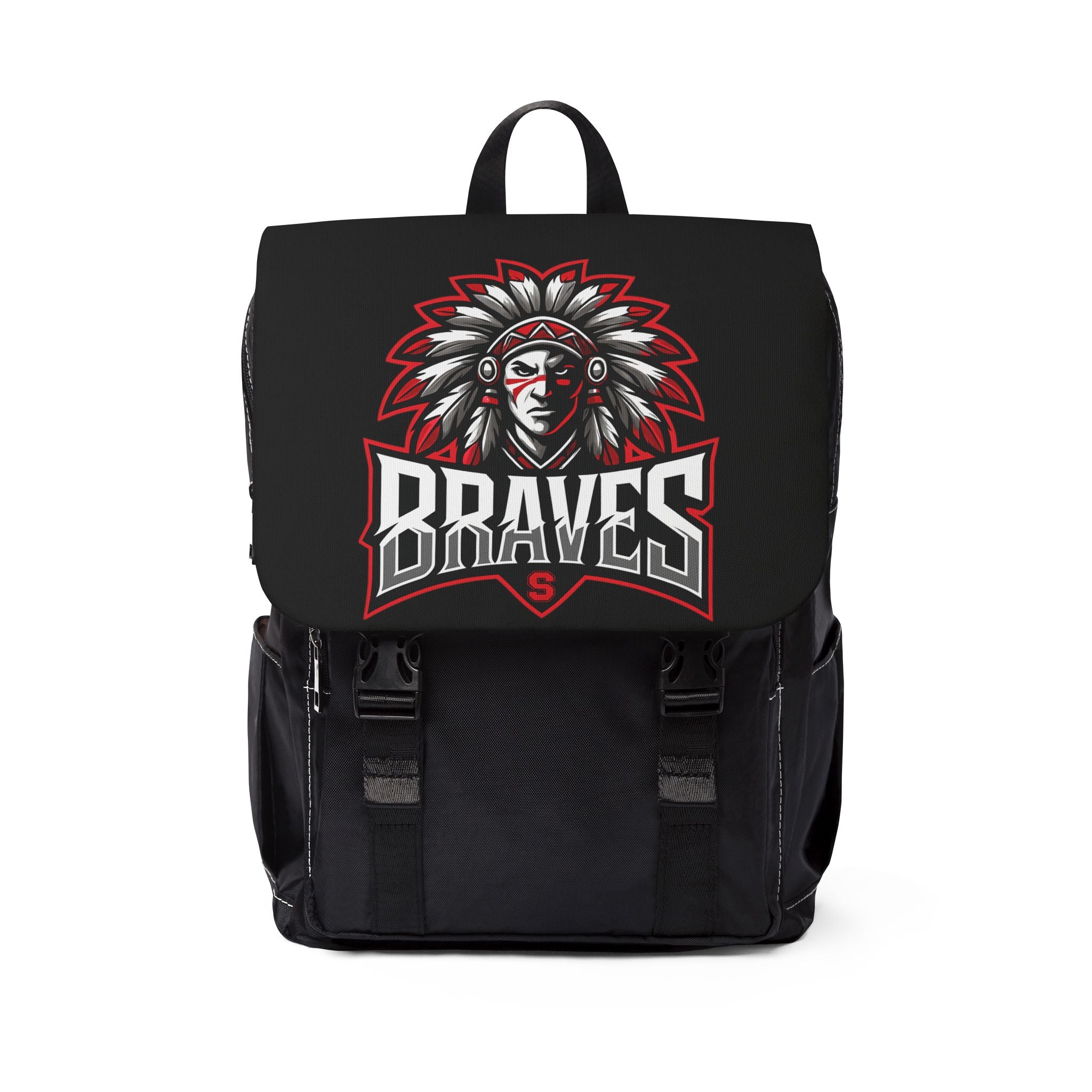 Stylish Unisex Casual Shoulder Backpack - Brave Logo Design, Perfect for School, Travel, Gift for Fans, Everyday Use